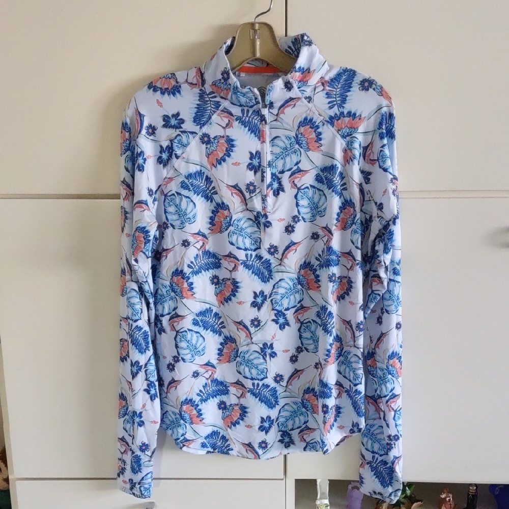 Scales Blue and White Floral Long Sleeve Shirt